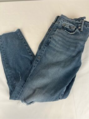 Good American Medium Blue Ankle Crop Jeans